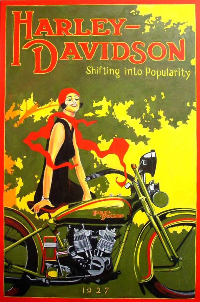 Recreation of Harely Davidson poster from 1927